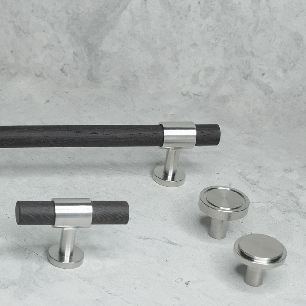 SIGNATURE 20 nickel / wenge - luxury hardware collection with knobs, T-bars, pull bars by BRANDT Collective