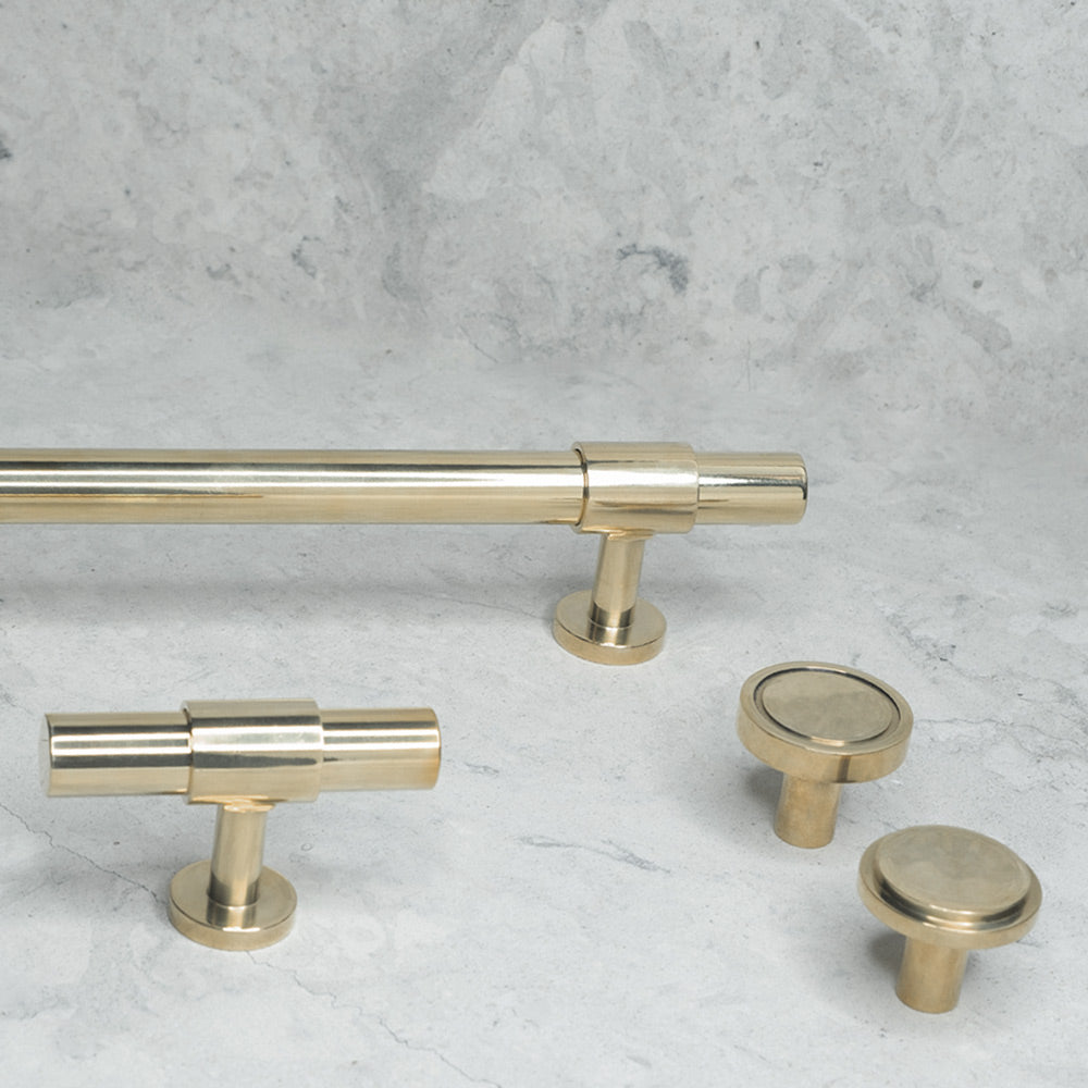 SIGNATURE 20 polished brass - luxury hardware collection with knobs, T-bars, pull bars by BRANDT Collective