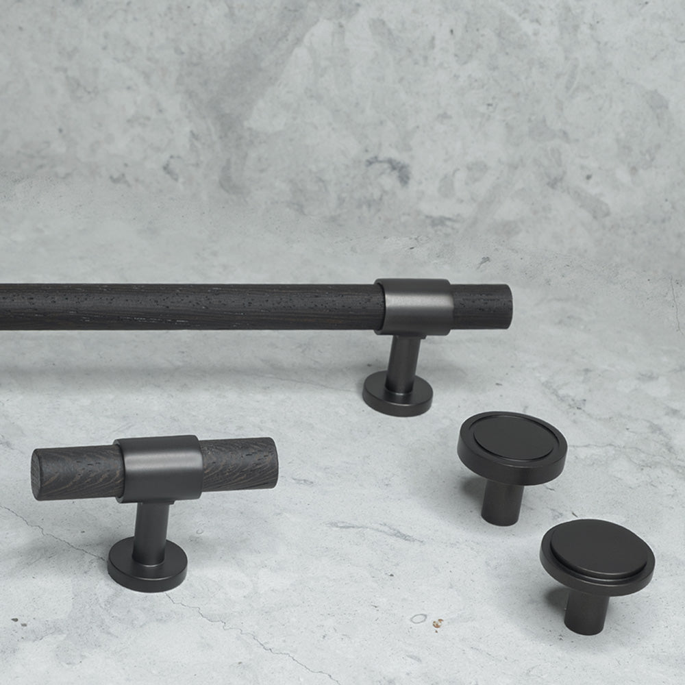 SIGNATURE 20 burnished brass / wenge - luxury hardware collection with knobs, T-bars, pull bars by BRANDT Collective