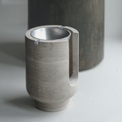 AURA oil burner in chalk grey beige marble and alu bowl by BRANDT Collective