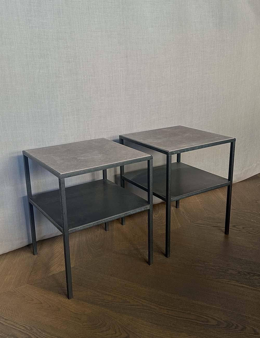 LAGO metal table - metal & leather (ARCHVE PICK-UP)