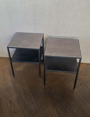 LAGO metal table - metal & leather (ARCHVE PICK-UP)