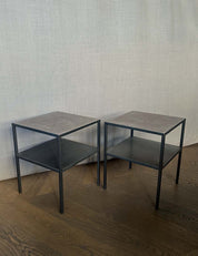 LAGO metal table - metal & leather (ARCHVE PICK-UP)