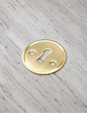 CHISEL keyhole in Brushed Brass. Luxury door hardware by BRANDT Collective.