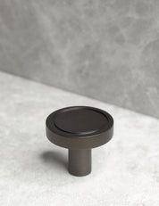 CHISEL Knob in Burnished Brass. Elegant cabinet hardware designed by BRANDT Collective.