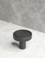 CHISEL Knob in Nearly Black. Elegant cabinet hardware designed by BRANDT Collective.