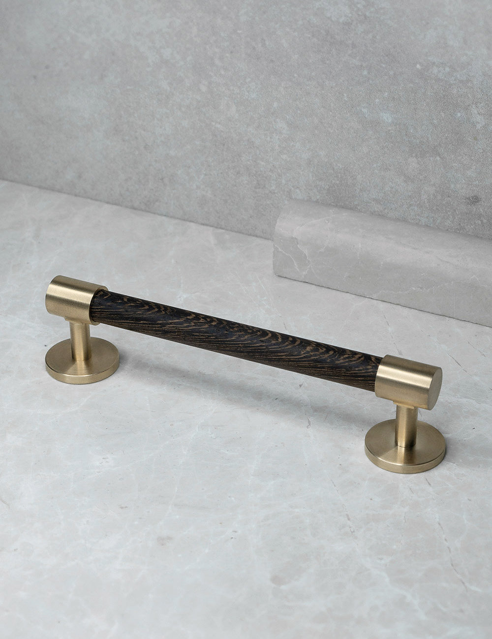 Wenge. Luxury cabinet hardware made of solid brass by BRANDT Collective. 