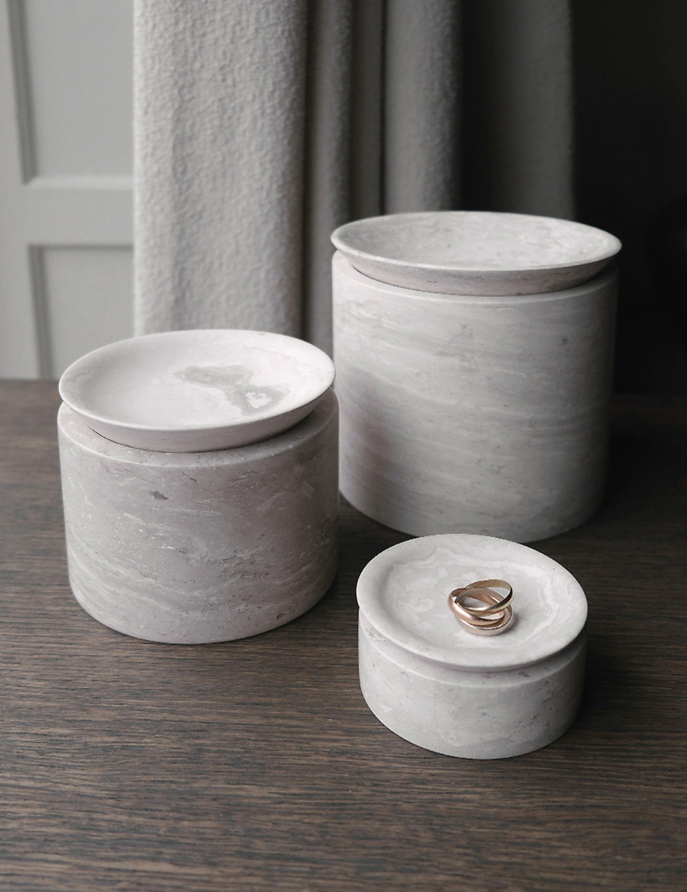 BRANDT Collective EDO canister M in beige marble CG