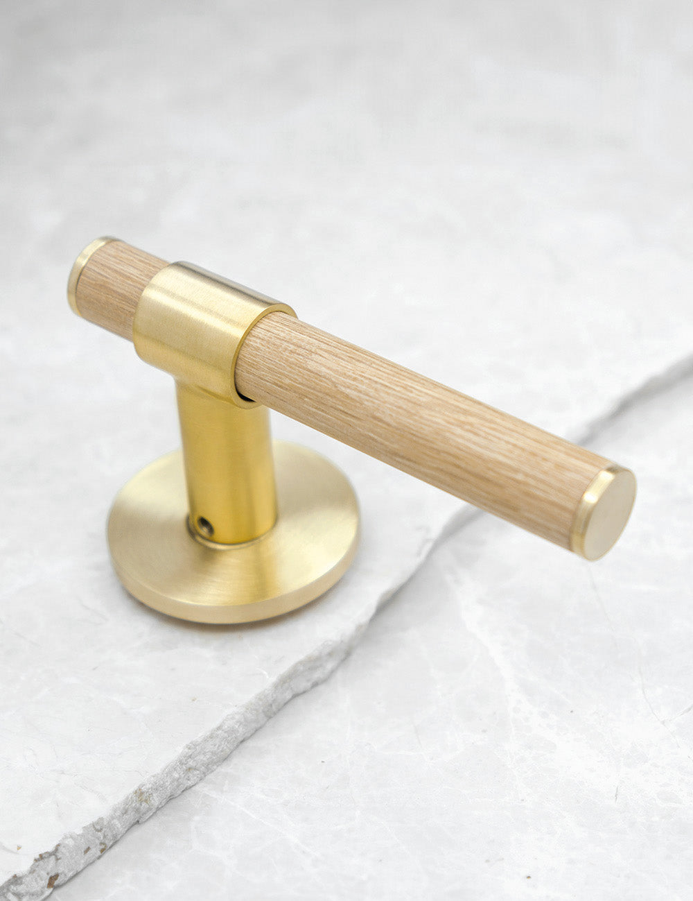 Oak. Luxury door hardware made of solid brass by BRANDT Collective.