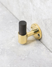 SIGNATURE hook in Brushed Brass/Wenge. Luxury hardware made of solid brass by BRANDT Collective.