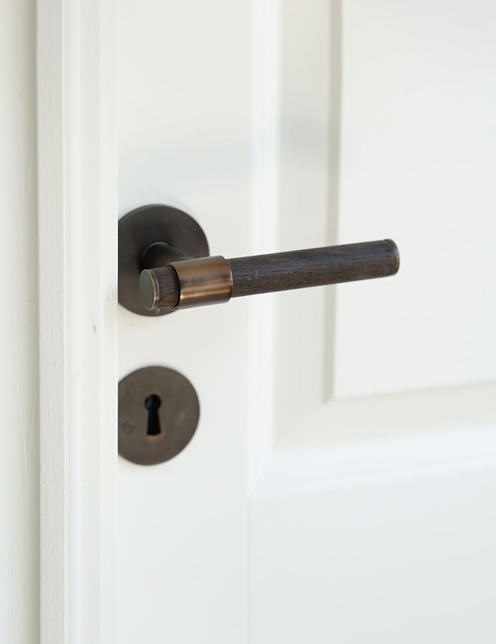 Wenge. Luxury door hardware made of solid brass by BRANDT Collective.