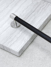 END 30 Tea towel bar 456 mm in Brushed Nickel/Wenge. Luxury kitchen hardware made of solid brass by BRANDT Collective. 