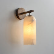 BRANDT Collective FRAGMENT wall lamp in white alabaster and burnished brass