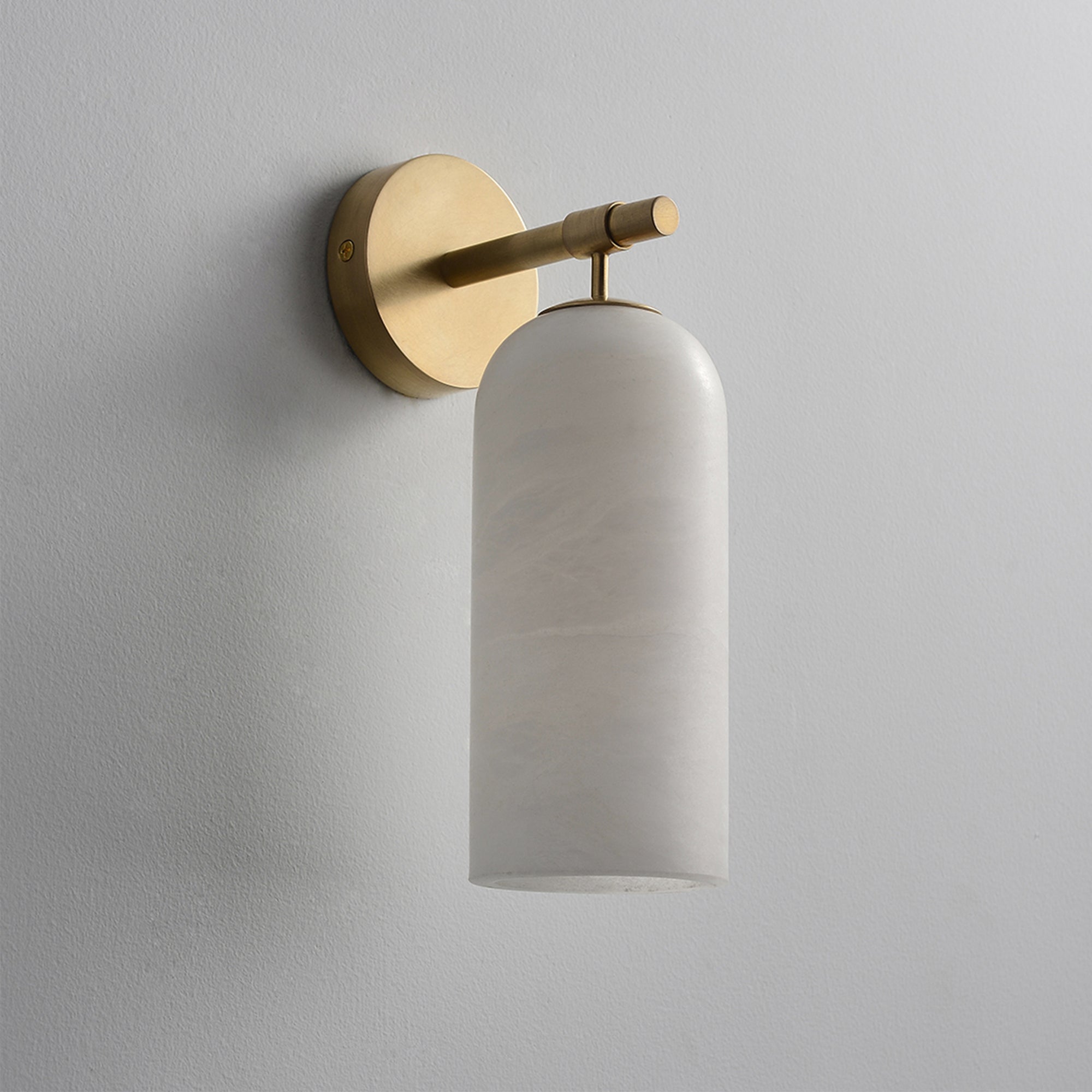 BRANDT Collective FRAGMENT wall lamp in white alabaster and satin brass