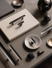 LEAF T-bar 65 mm in gunmetal black by BRANDT Collective and Norm architects. Kitchen handle in solid brass - ideal for kitchen drawers and cupboard fronts.