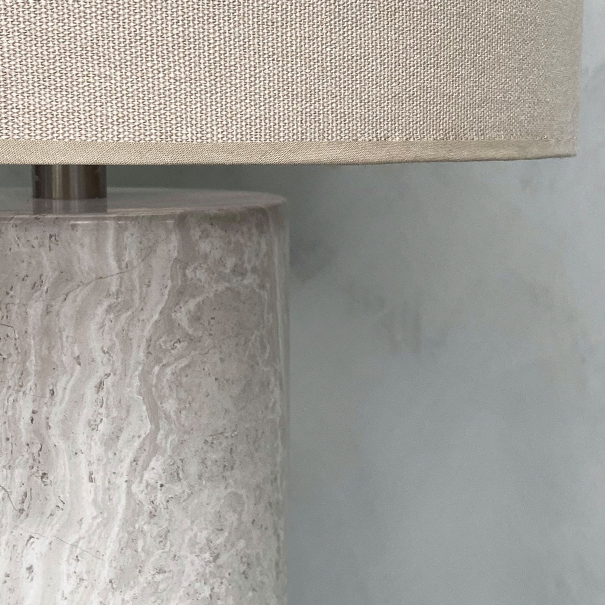 BRANDT Collective AVA table lamp in light grey marble and beige shade