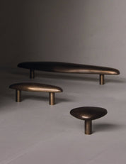 NOBLE pull bar long in burnished brass by BRANDT Collective, designed by Julie Brandt