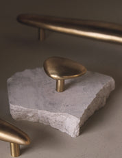 NOBLE pull bar long in brass by BRANDT Collective, designed by Julie Brandt