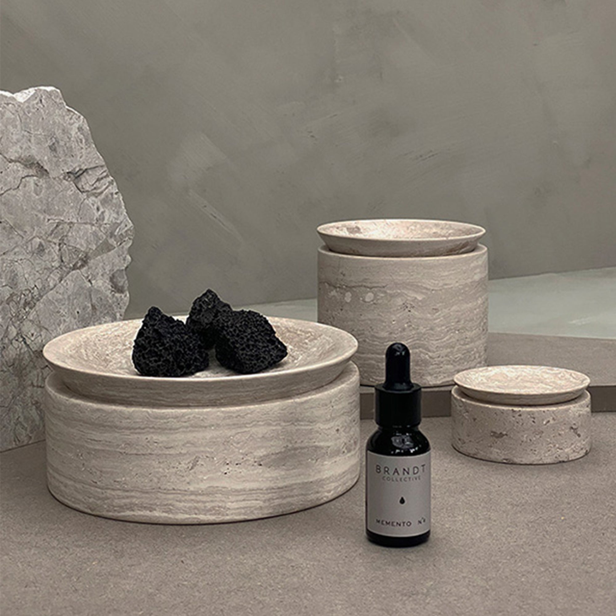 BRANDT Collective EDO canister Low in beige marble CG