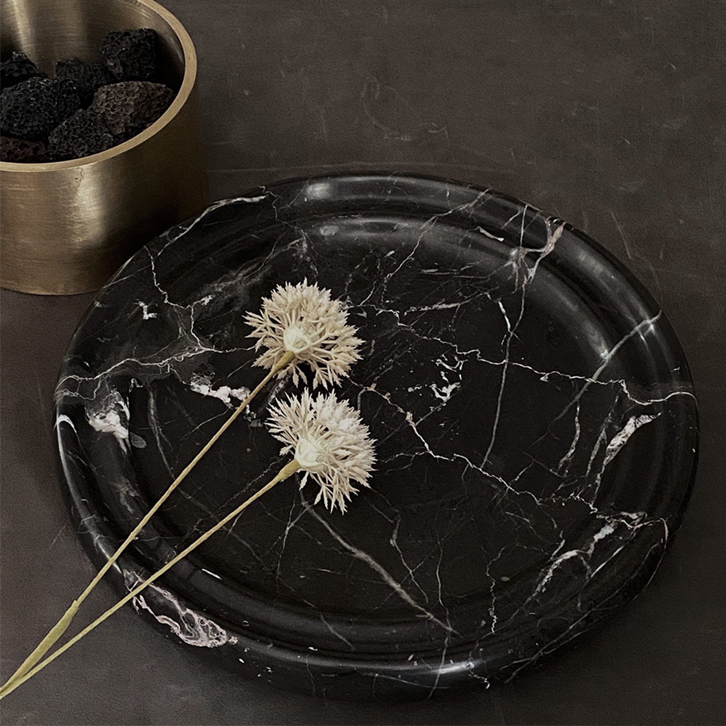 BRANDT Collective SABI bowl grooved in black marble SB