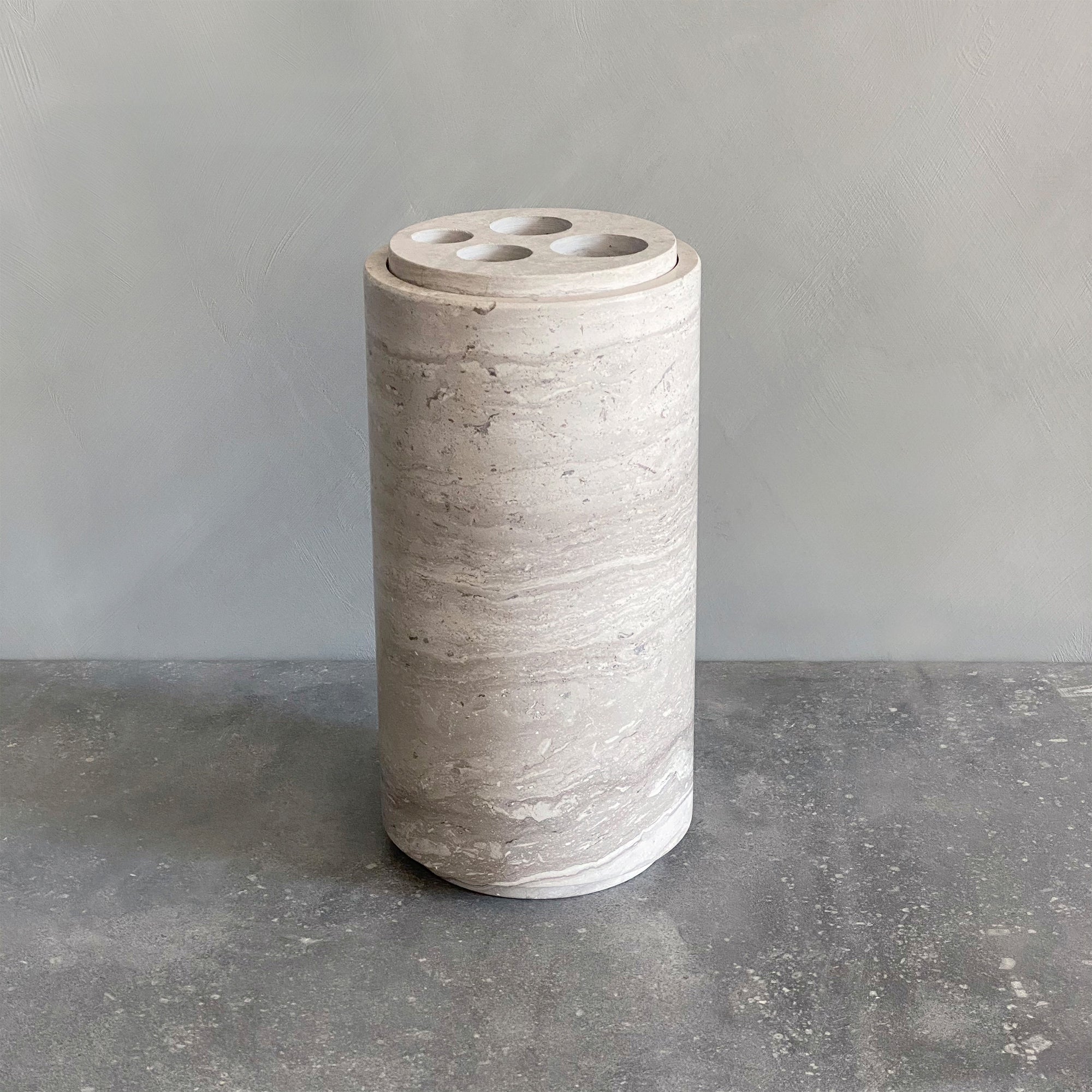 BRANDT Collective stem vase L in beige marble CG