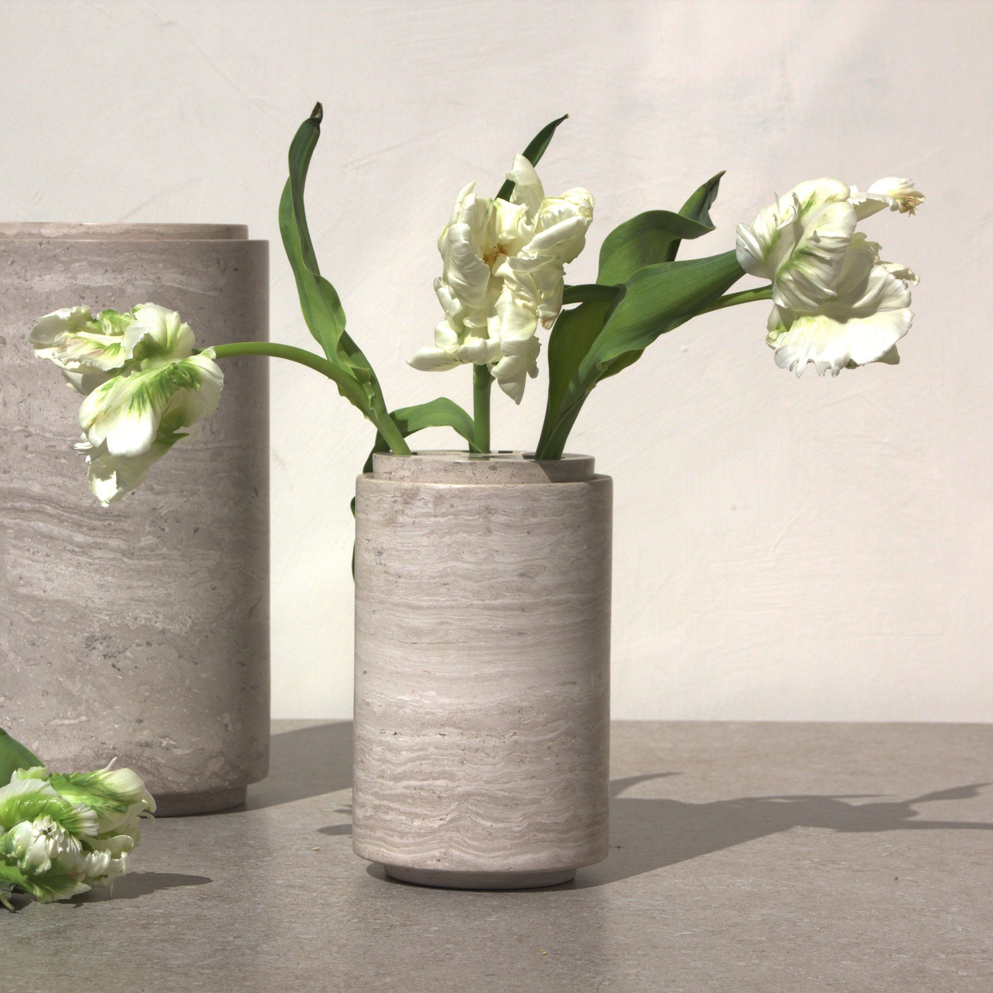 BRANDT Collective STEM vase m in beige marble CG