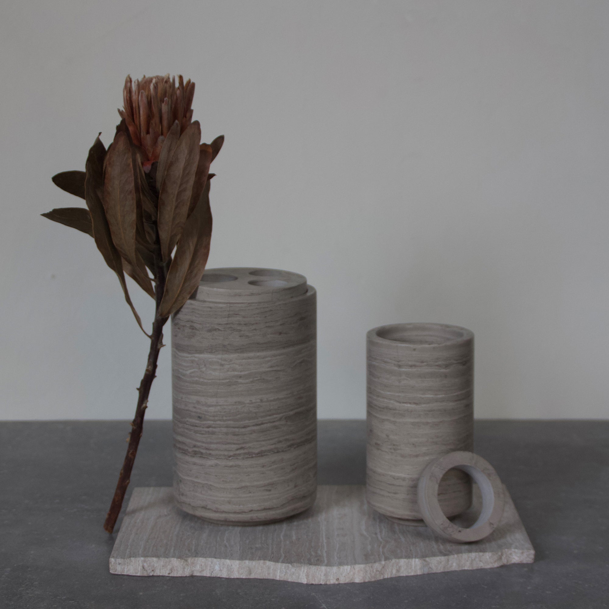 BRANDT Collective stem vase m in grey marble