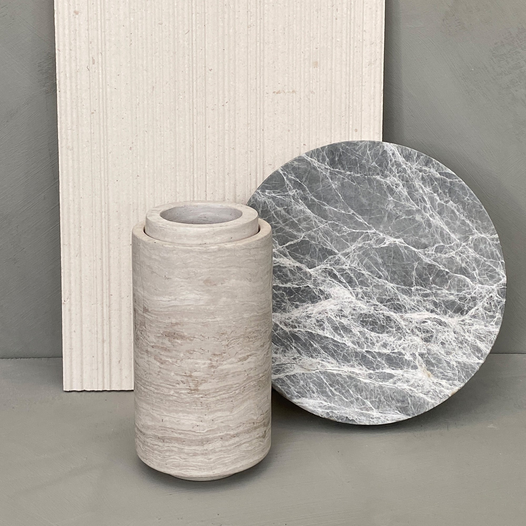 BRANDT Collective STEM vase s in beige marble CG