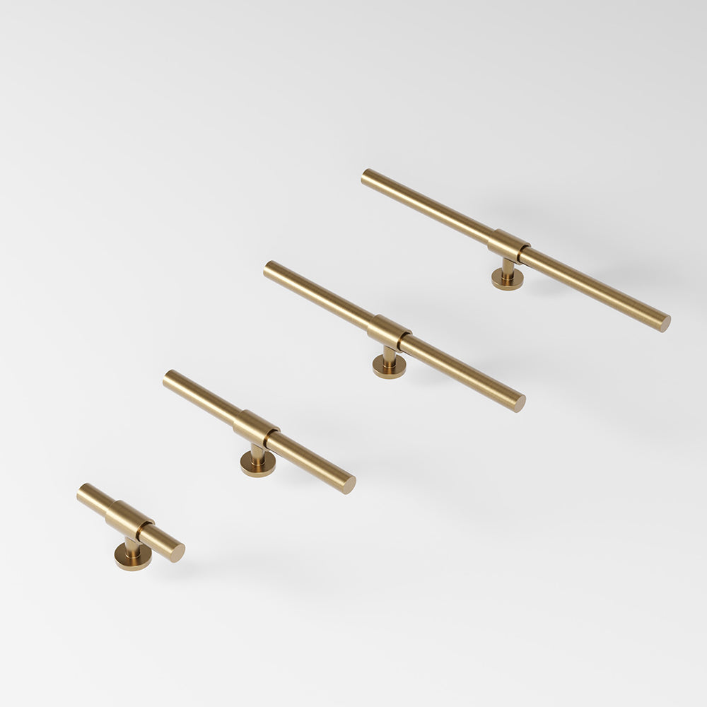 REFINED  T-bar 182 mm in brushed brass by BRANDT Collective luxury hardware