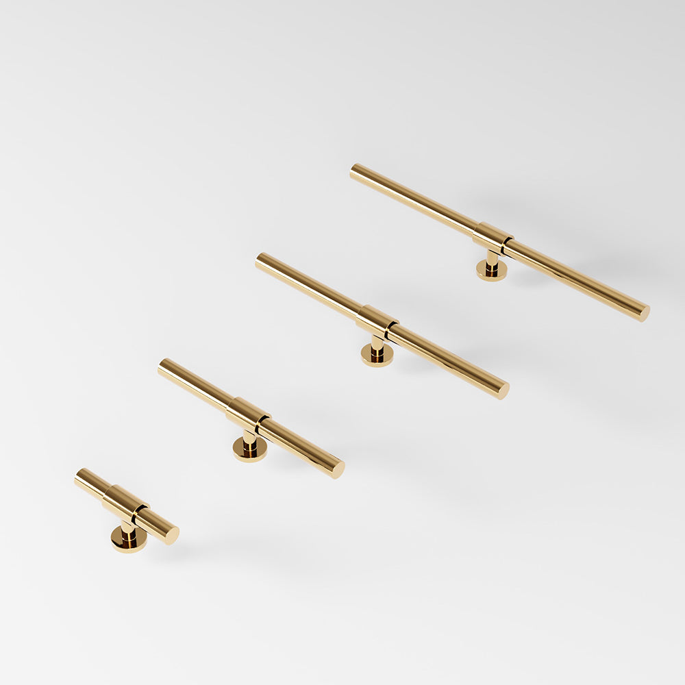 REFINED  T-bar 182 mm in polished brass by BRANDT Collective luxury hardware