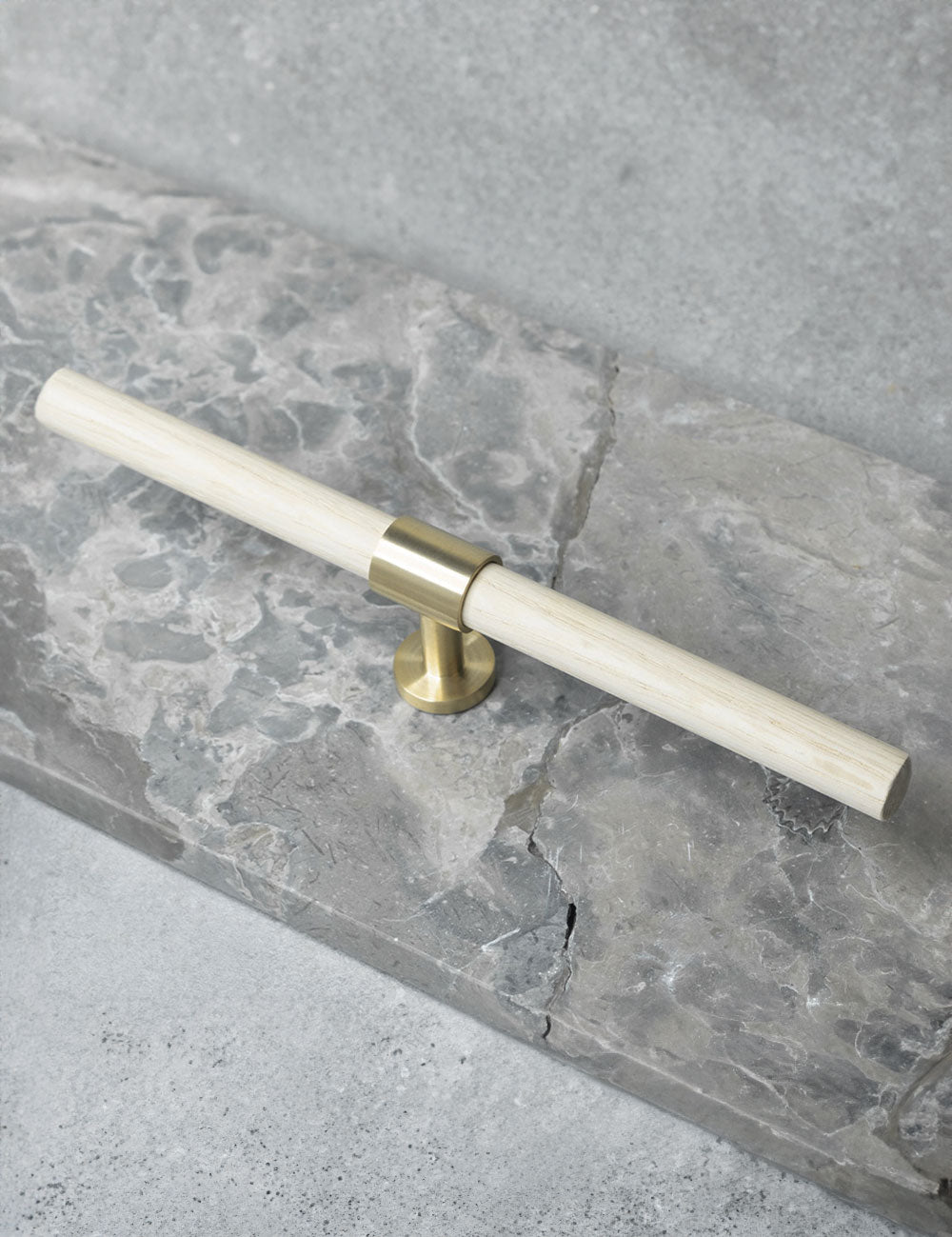 Oak. Luxury cabinet hardware made of solid brass by BRANDT Collective. 