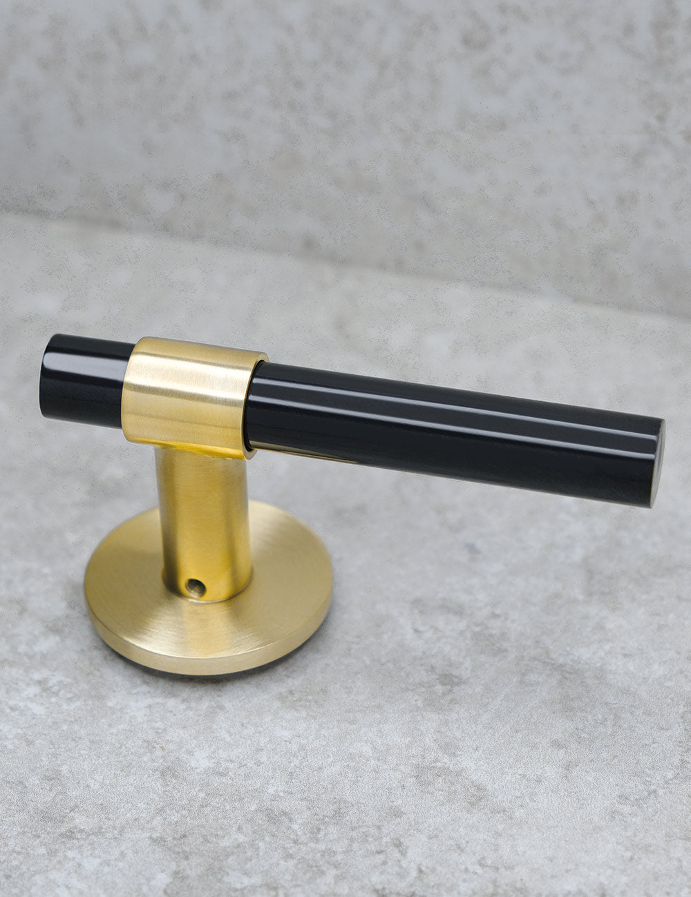 Black Horn. Modern door hardware made of solid brass by BRANDT Collective.