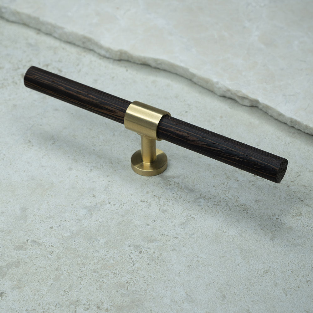 Wenge. Luxury cabinet hardware made of solid brass by BRANDT Collective. 