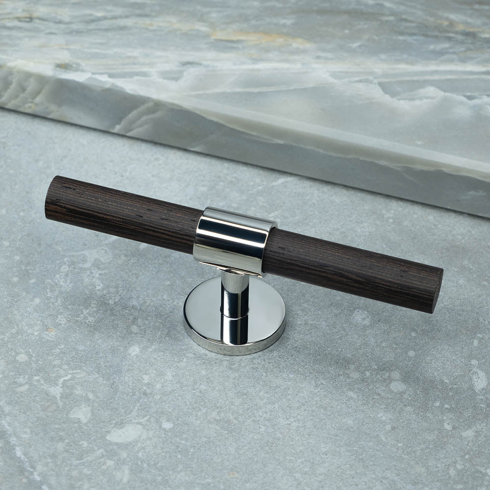 Wenge. Luxury cabinet hardware made of solid brass by BRANDT Collective. 