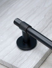 SIGNATURE towel bar 600 mm in Nearly Black. Luxury bathroom hardware made of solid brass by BRANDT Collective. 