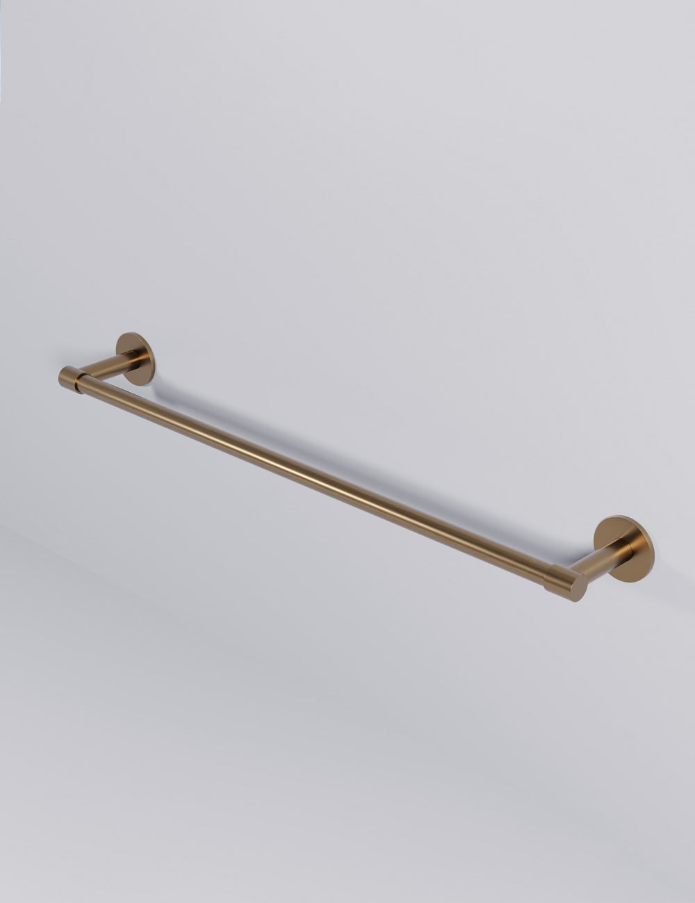 END towel bar 606 mm in Satin Brass. Luxury bathroom hardware made of solid brass by BRANDT Collective. 