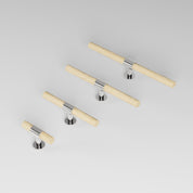 SIGNATURE 20 T-bar 113 mm in polished nickel and oak by BRANDT Collective luxury cabinet hardware