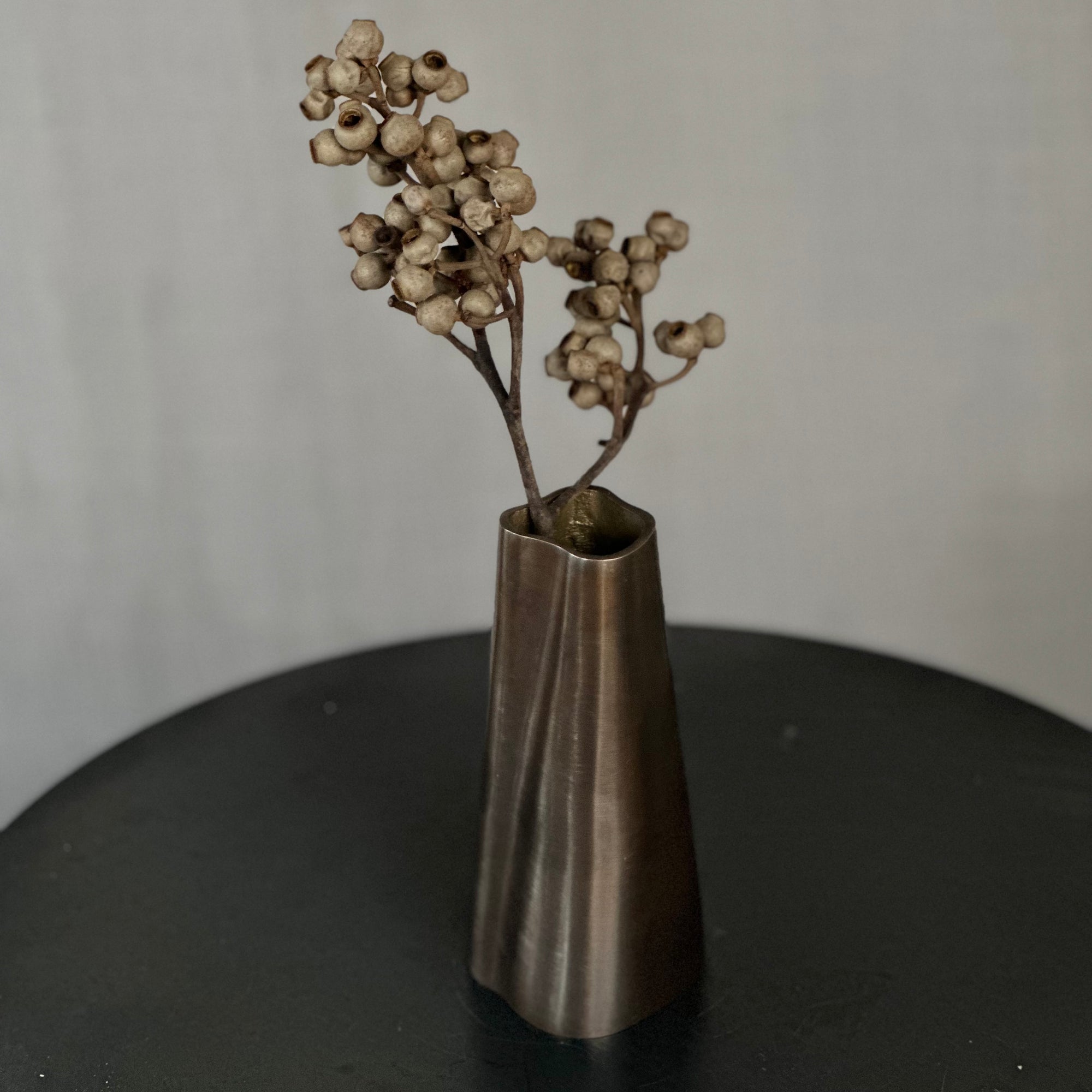 TRUNK vase in burnished brass. Designed by Julie Brandt for BRANDT Collective