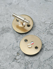 THUMBTURN toilet lock in Brushed Brass. Elegant door hardware in solid brass by BRANDT Collective.