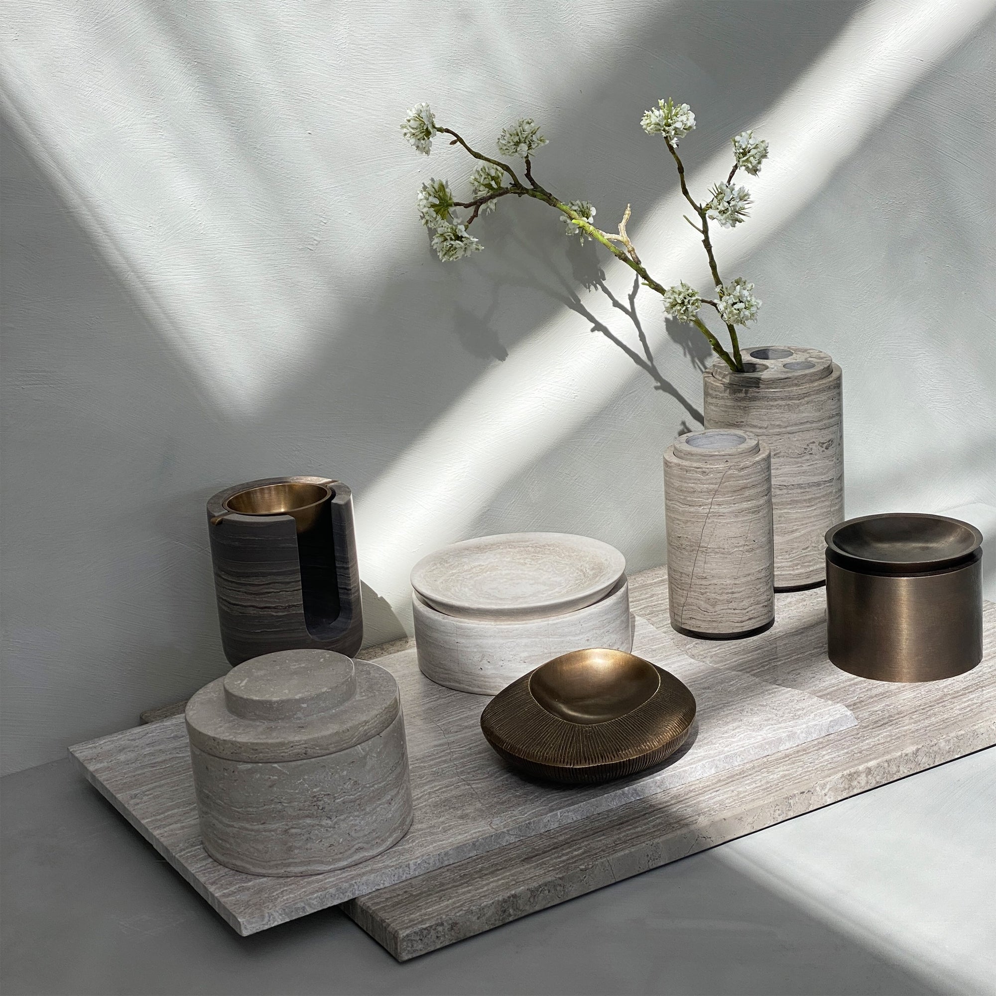 BRANDT Collective aura canister beige marble